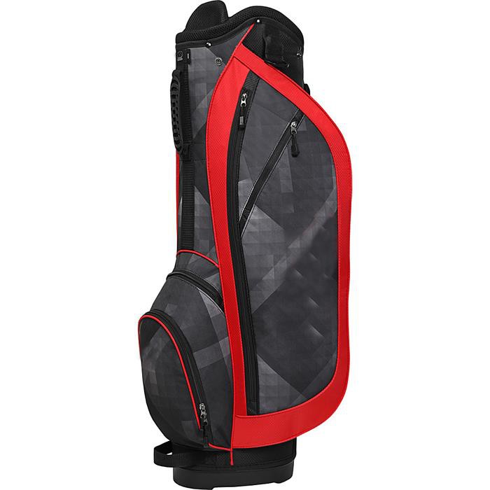 New Dark Grey Contrast Red Golf Cart Bag With Pattern