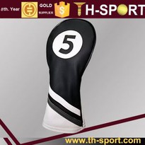 Black & White Leather Headcover In Golf Set ( Driver, Faiway, Hybrid )