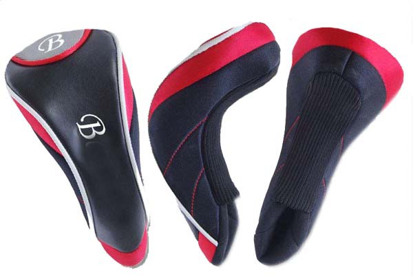 Black Red Golf Shaft Gripper Driver Headcover