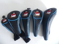 Woven Pattern PU Leather Golf Headcover Set