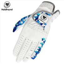 Peacock Feather Logo Genuine Leather OEM Design Cabretta Golf Gloves