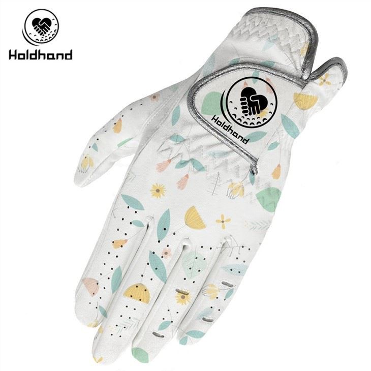 Peacock Feather Logo Genuine Leather OEM Design Cabretta Golf Gloves