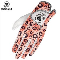 Pink Leopard Print PU Leather Golf Gloves OEM Golf Customization