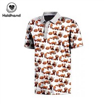 Hot sales European cotton polo shirt golf print sweatshirt