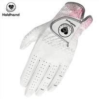 PU Material Pattern Logo Genuine Leather Custom Design Cabretta Golf Gloves