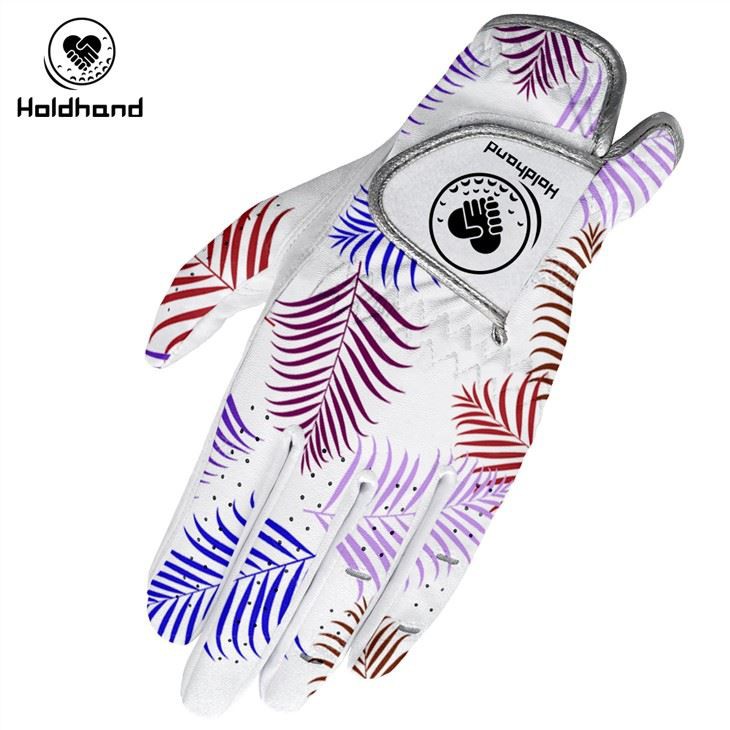 Purple Leaf Golf Glove Microfiber Leather Glove Custom Logo
