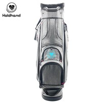 Versatile Golf Transport Pack Including 15 Segmented Club Slots, Solitary Putter Chamber, Seven Hexagonal Utility Pockets, Drink Chilling Enclave, Muscle-relaxing Strap, And Rainproof Covering.