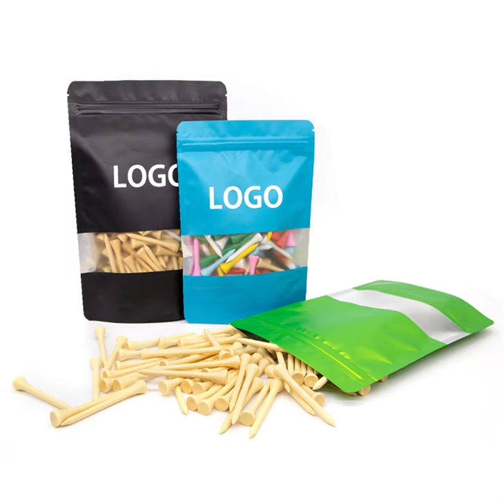Bulk Sale Custom Printing Logo On Top And Side Golf Tees With Package