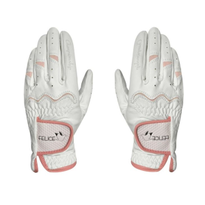 Majestic White&pink Microfiber Lady's Golf Gloves For Two Hands