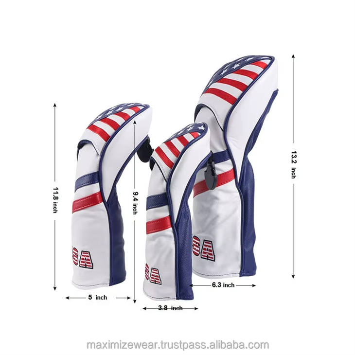 OEM Golf Head Covers PU Leather Golf Driver Head Cover Custom Logo